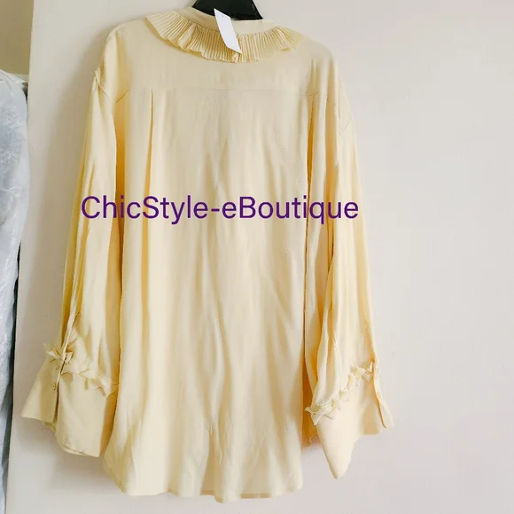 H&M S/S 2025 The STUDIO Ruffled Tunic Pale Yellow ONLY NO LOW BALLING!! - Picture 8 of 16